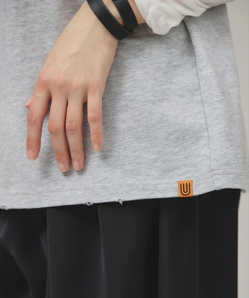 「Curensology」 半袖Tシャツ FREE チャコールグレー レディース_画像6