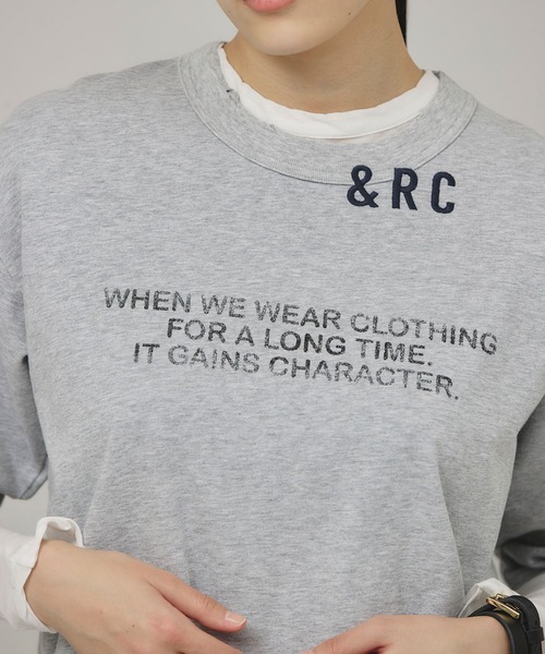 「Curensology」 半袖Tシャツ FREE チャコールグレー レディース_画像7