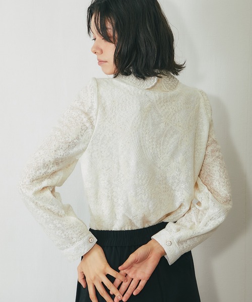 「SMILE ORCHID」 長袖シャツ M アイボリー レディース_画像4
