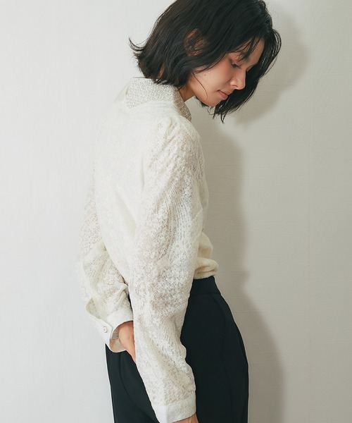 「SMILE ORCHID」 長袖シャツ M アイボリー レディース_画像5