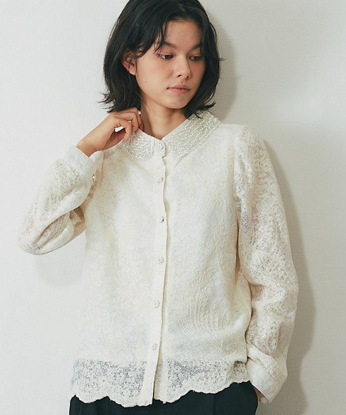 「SMILE ORCHID」 長袖シャツ M アイボリー レディース_画像8