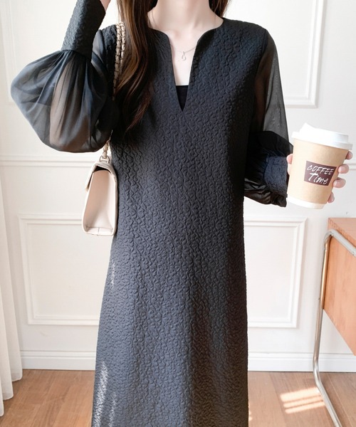 「ABITOKYO」 長袖ワンピース M ブラック レディース_画像2
