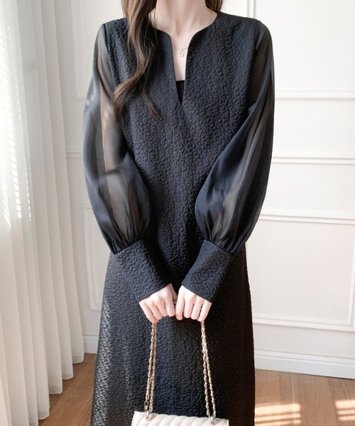 「ABITOKYO」 長袖ワンピース M ブラック レディース_画像3