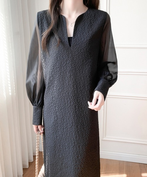 「ABITOKYO」 長袖ワンピース M ブラック レディース_画像9
