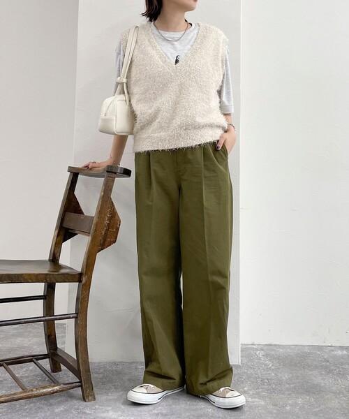 「fredy emue」 ノースリーブニット 38 ベージュ レディース_画像7