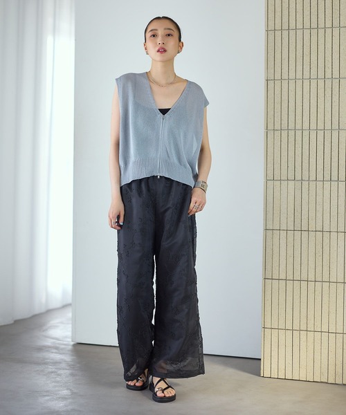 刺繍パンツ レプシィム パンツ 新品 LEPSIM ドット刺繍パンツ
