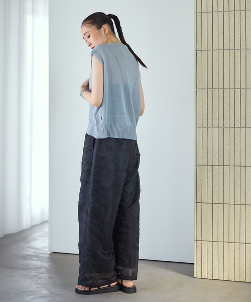 LEPSIM（レプシィム） ワイドパンツ パンツ 3D刺繍パンツ 672054