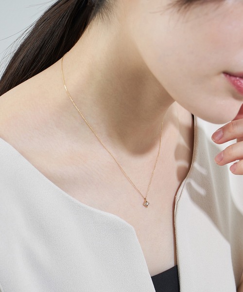 ネックレス K10YG ダイヤモンド ネックレス レディースの画像