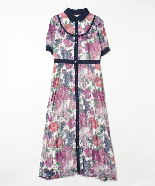 emiriawiz（エミリアウィズ） 花柄シャツワンピース M ネイビー