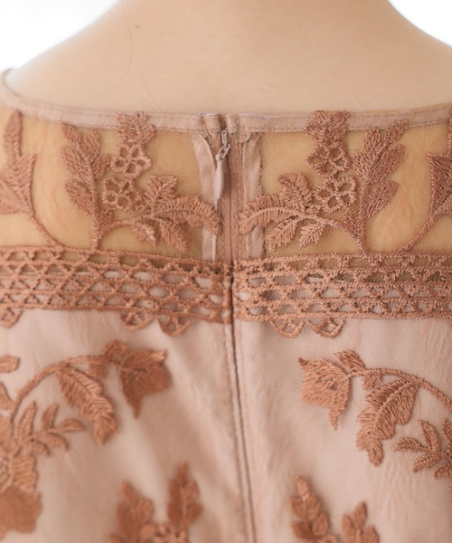 「PourVous」 7分袖ワンピース X-LARGE ネイビー レディース_画像9