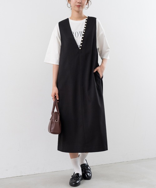 「ANNA LUNA」 サロペットスカート MEDIUM ネイビー レディース_画像3