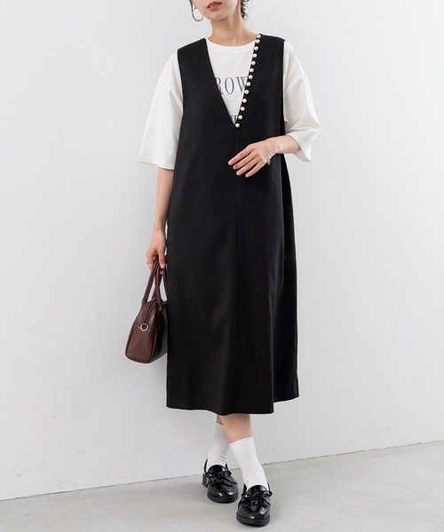 「ANNA LUNA」 サロペットスカート MEDIUM ネイビー レディース_画像5