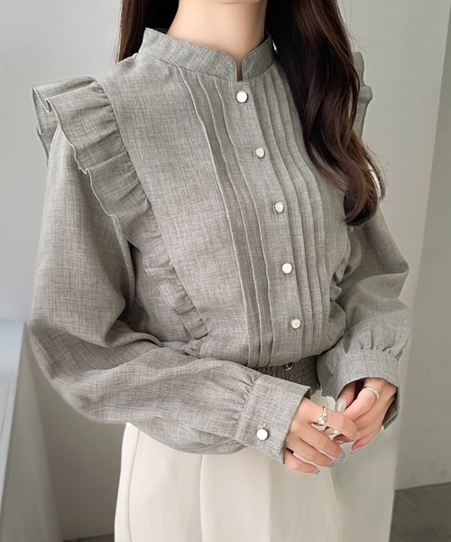 「mily bilet」 長袖ブラウス MEDIUM グレー レディース_画像4