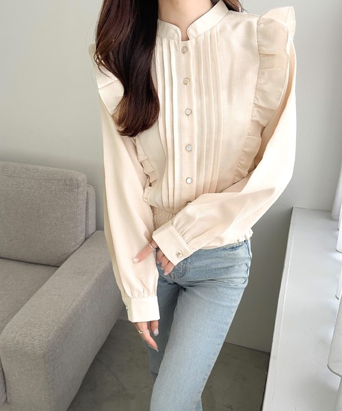 「mily bilet」 長袖ブラウス MEDIUM グレー レディース_画像7