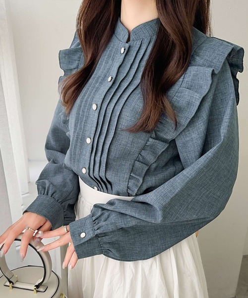 「mily bilet」 長袖ブラウス MEDIUM グレー レディース_画像8