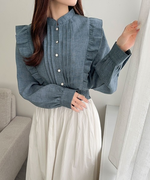 「mily bilet」 長袖ブラウス MEDIUM グレー レディース_画像9