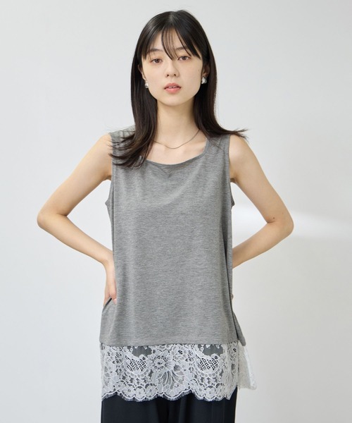 NAVY タンクトップ ノースリーブ 「SARARI/サラリ」接触冷感 UVカット