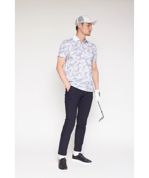【ブラック】HIGH ST. GOLF∴カモ柄ハニカム鹿の子ポロシャツ <AdE> TORNADO MART｜HIGH ST. GOLF∴カモ柄ハニカム鹿の子ポロシャツ <AdE