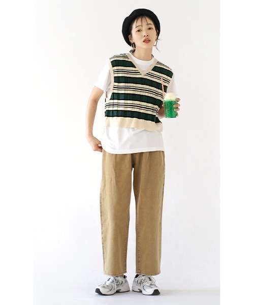 e-zakkamania stores パンツ ストーンウォッシュカラー ワンタック