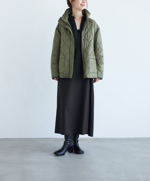 LEPSIM レプシィム　シャーリングVワンピース ライトグリーン 産前・産後対応】マタニティ／シャーリングVワンピース 420595