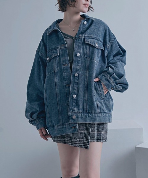 ungrid オーバールーズデニムジャケット 美品 Social GIRL（ソーシャルガール） デニムジャケット gジャン オーバー