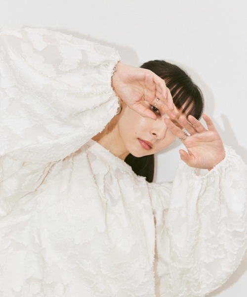 ブラウス シャツ 2way jacquard volume blouse / 2wayジャガード