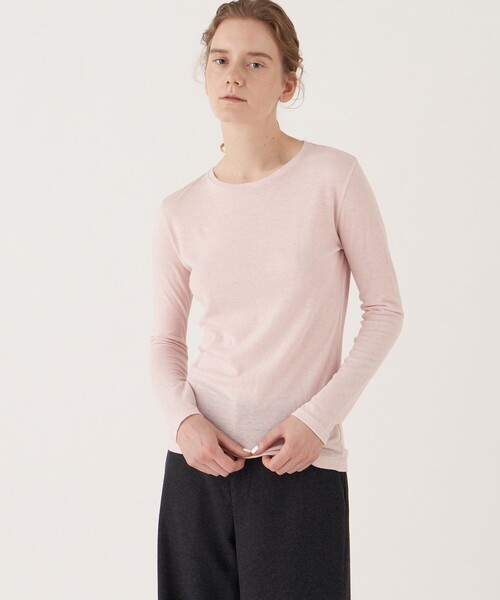 tシャツ コットンカシミヤ クルーネックプルオーバー レディース GALERIE VIE tシャツ コットンカシミヤ クルーネックプル