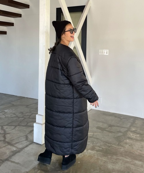 Partina 本革ロングコート 取り外しファーライナー付 黒 11 コート