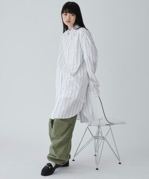 THE STANDARD シャツ WEGO/ストライプロングシャツ メンズ レディース