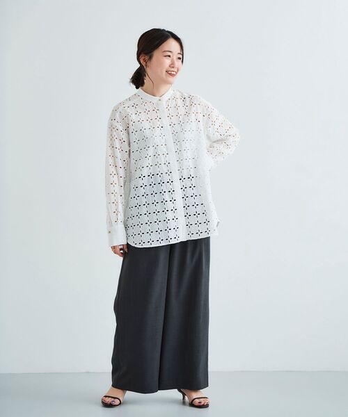 ブラウス シャツ カットワークレース シャツ レディース le.coeur blanc シャツ ブラウス カットワークレースシャツ