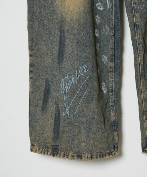 Theater code ジーンズ washed paint denim pants / ウォッシュド 