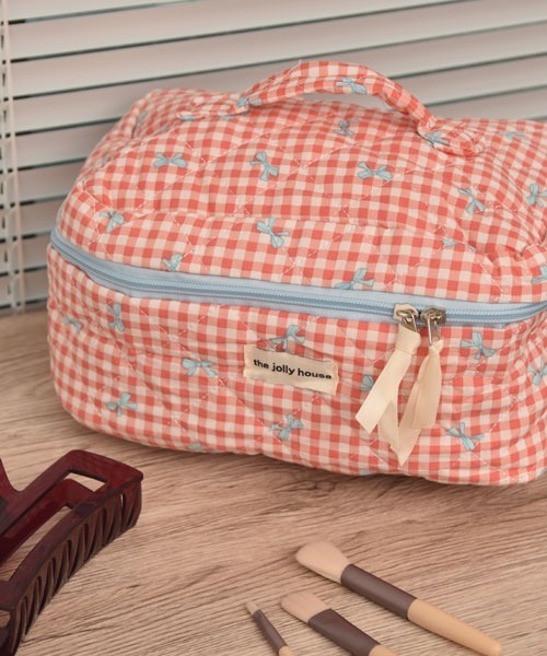 TONE SELECT GOODS ポーチ 「urge select」「大容量」ギンガムチェック