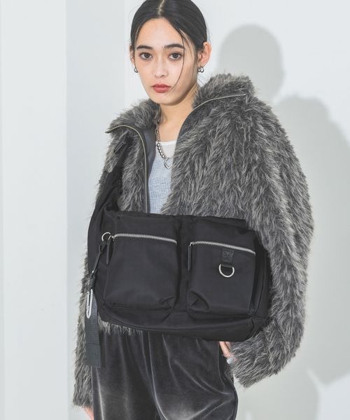 JEANASIS ショルダーバッグ バッグ ナイロンWポケットボディBAG