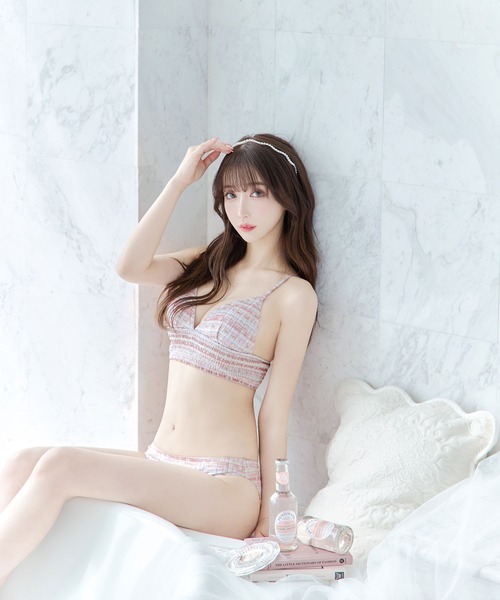 sugar nine 水着 ツイードプリント トライアングル ビキニ 2点セット