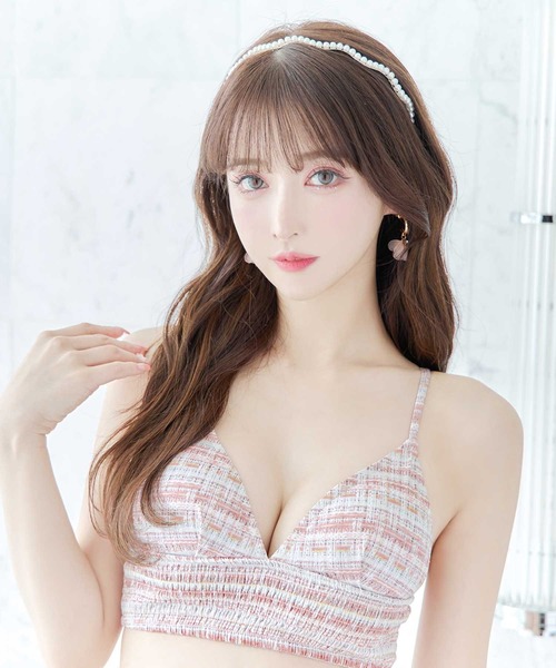 sugar nine 水着 ツイードプリント トライアングル ビキニ 2点セット