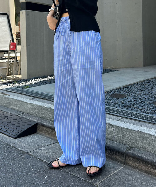 mystic パンツ ストライプパジャマパンツ レディース : ZOZOTOWN