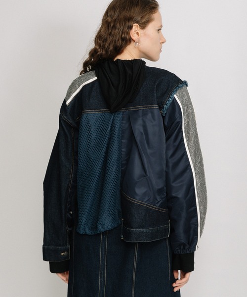 ジャケット ナイロンジャケット 「Narcissus」MA-1フリルロング