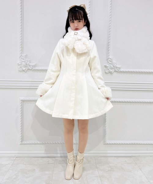 ROJITA コート アウター ファーティぺット付きトリプルリボン