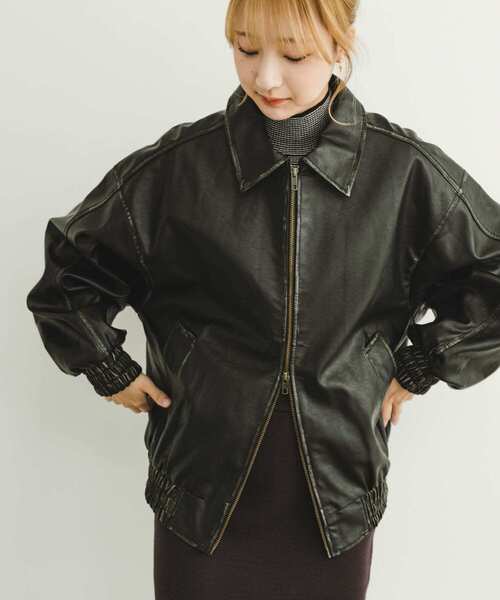 ITEMS URBANRESEARCH ブルゾン アウター ヴィンテージレザー