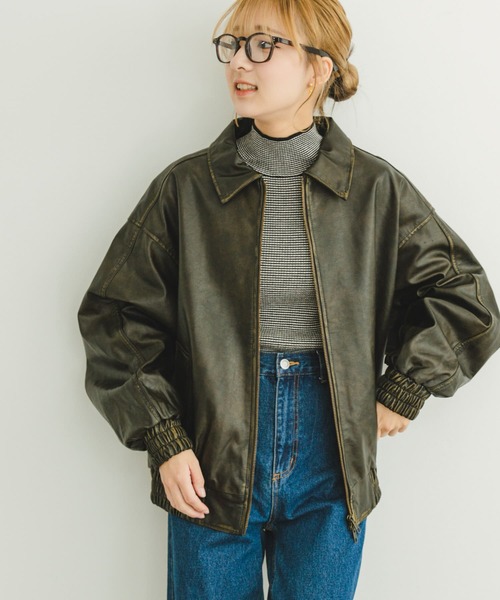 ITEMS URBANRESEARCH ブルゾン アウター ヴィンテージレザー