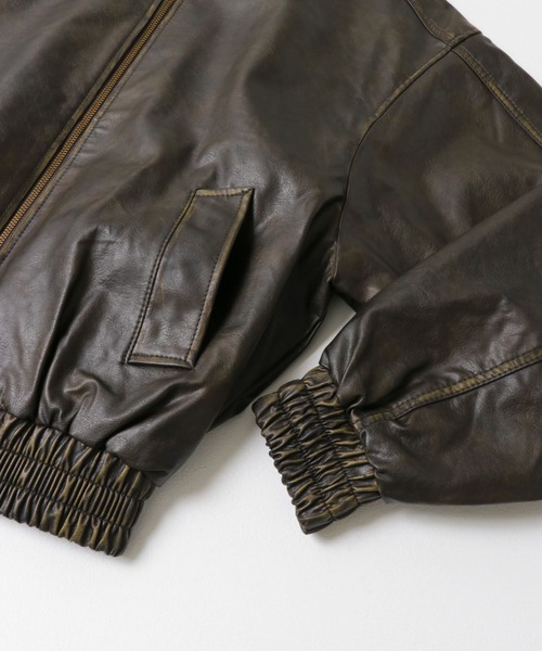 ヴィンテージレザーライクジャケット ブラック　URBAN RESEARCH 新品 ITEMS URBANRESEARCH ブルゾン アウター ヴィンテージレザー