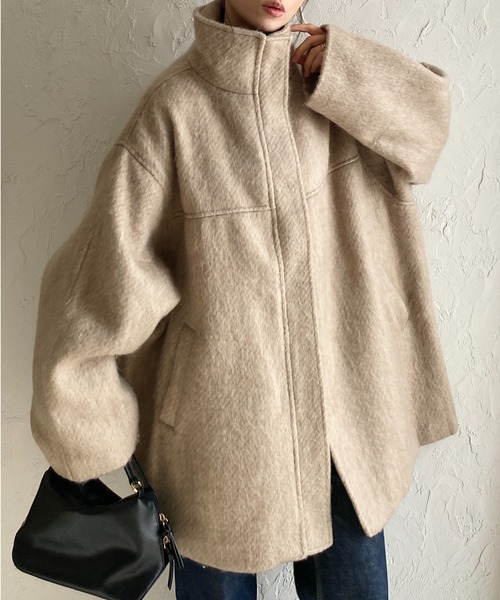 She's Closet ステンカラーコート コート スタンドネックミドル丈
