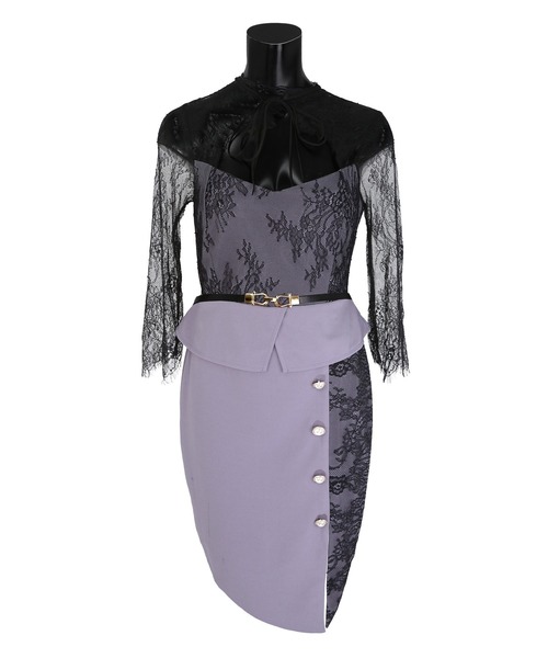 Tika（ティカ） ドレス キャバドレス ミニ タイト 五分袖 フラワー