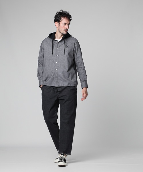 Psycho Bunny サイコバニー フーディ ストレッチネルシャツ Psycho Bunny（サイコバニー） シャツ フーディ ストレッチネル シャツ