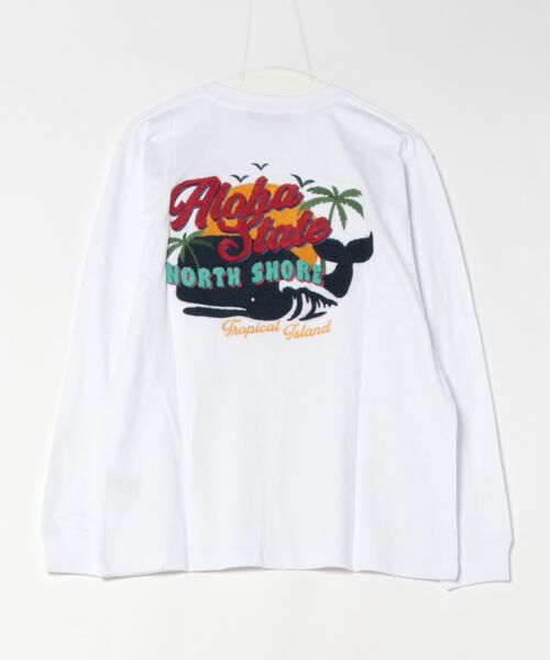 Hula Lani（フララニ） tシャツ 「Hula Lani Hawaii」クジラパイル刺繍