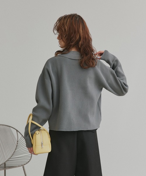 ad thie（アドティエ） カーディガン ダブルジップ ポロニット