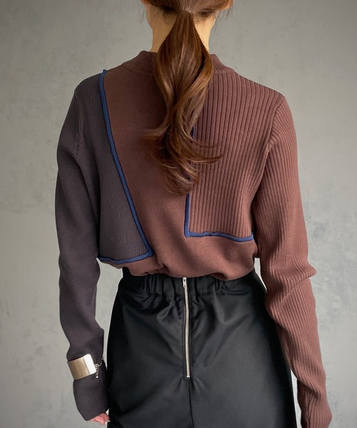 「&g'aime」 長袖ニット FREE チャコール レディース_画像5