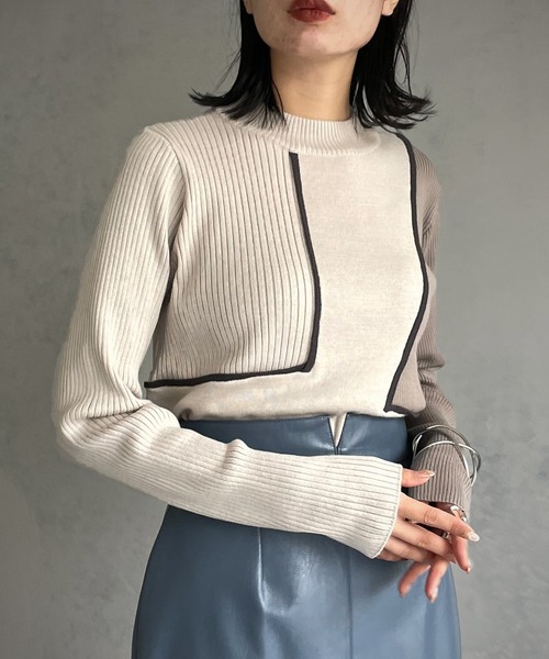 「&g'aime」 長袖ニット FREE チャコール レディース_画像7