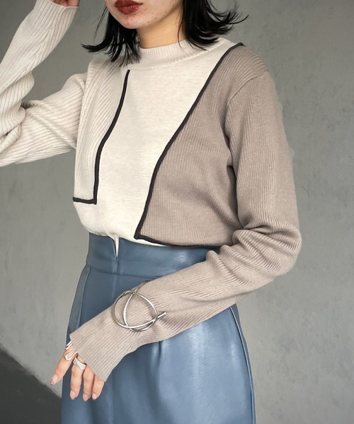 「&g'aime」 長袖ニット FREE チャコール レディース_画像8