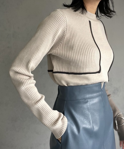 「&g'aime」 長袖ニット FREE チャコール レディース_画像9